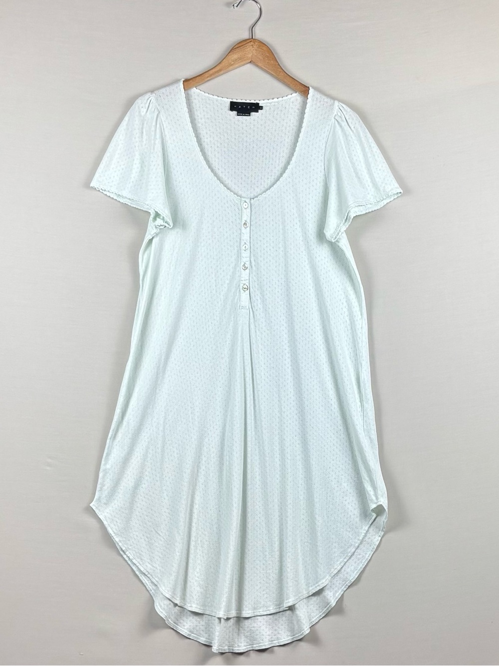 HATCH Pointelle Nightgown Size 2 Maternity Nursing Cotton High Low Sleep Dress